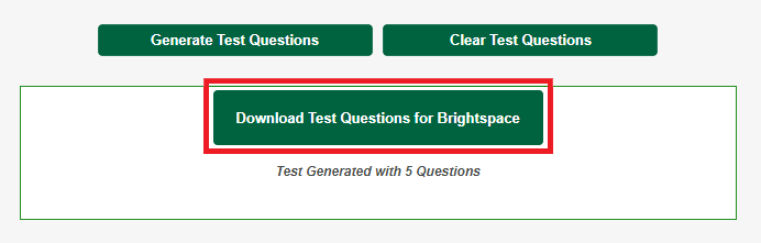 Download Test Questions for Brightspace Button